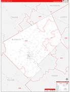 Bleckley County Wall Map Red Line Style