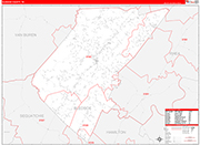 Bledsoe County Wall Map Red Line Style