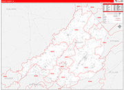 Blount County Wall Map Red Line Style