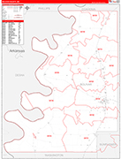 Bolivar County Wall Map Red Line Style