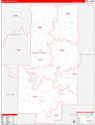 Bollinger County Wall Map Red Line Style