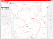 Bond County Wall Map Red Line Style