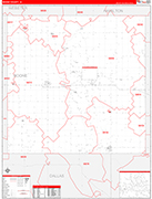 Boone County Wall Map Red Line Style