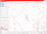 Boone Wall Map Red Line Style