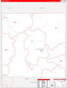 Borden County Wall Map Red Line Style