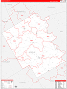 Bosque County Wall Map Red Line Style