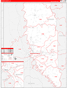 Bossier County Wall Map Red Line Style