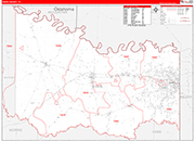 Bowie County Wall Map Red Line Style