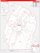 Bradley County Wall Map Red Line Style