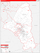 Brazos County Wall Map Red Line Style