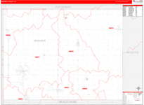 Bremer County Wall Map Red Line Style