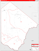 Brewster County Wall Map Red Line Style
