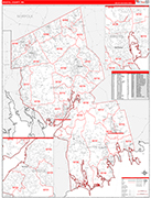 Bristol Wall Map Red Line Style