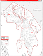 Bristol Wall Map Red Line Style