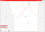 Brooks County Wall Map Red Line Style
