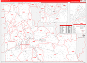 Broome Wall Map Red Line Style