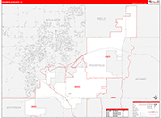 Broomfield Wall Map Red Line Style