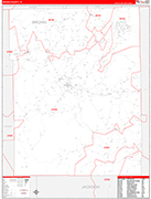 Brown Wall Map Red Line Style