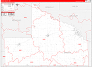 Brown County Wall Map Red Line Style