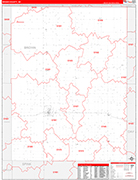 Brown Wall Map Red Line Style