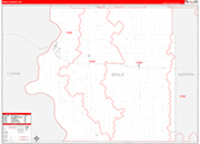 Brule Wall Map Red Line Style