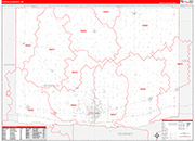 Buffalo County Wall Map Red Line Style