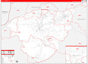 Bullitt County Wall Map Red Line Style