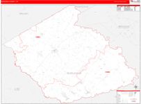 Burleson County Wall Map Red Line Style