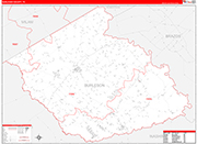 Burleson County Wall Map Red Line Style