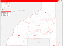 Burnett County Wall Map Red Line Style