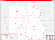 Burt County Wall Map Red Line Style