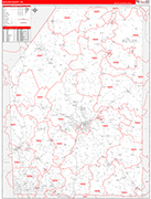 Butler Wall Map Red Line Style
