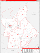 Butte County Wall Map Red Line Style