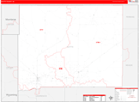 Butte County Wall Map Red Line Style