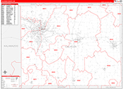 Calhoun County Wall Map Red Line Style
