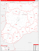 Callaway County Wall Map Red Line Style