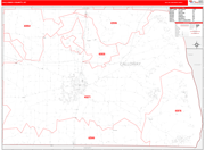 Calloway Wall Map Red Line Style