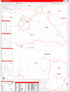 Calumet County Wall Map Red Line Style