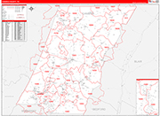 Cambria Wall Map Red Line Style