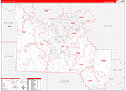 Camden County Wall Map Red Line Style
