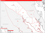 Camden County Wall Map Red Line Style