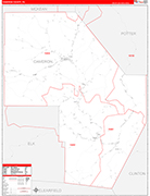 Cameron Wall Map Red Line Style