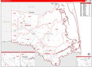 Cameron County Wall Map Red Line Style