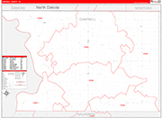 Campbell Wall Map Red Line Style