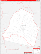 Candler County Wall Map Red Line Style