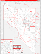 Canyon Wall Map Red Line Style