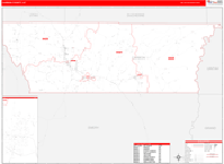 Carbon County Wall Map Red Line Style