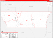 Carbon County Wall Map Red Line Style