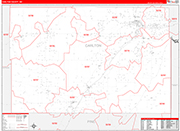 Carlton County Wall Map Red Line Style
