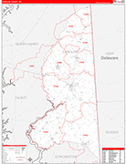 Caroline County Wall Map Red Line Style